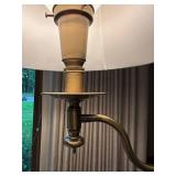 Vintage Brass Floor Lamp with Fabric Shade