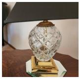 Elegant Crystal and Black Shade Table Lamp