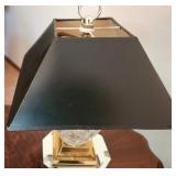 Elegant Crystal and Black Shade Table Lamp