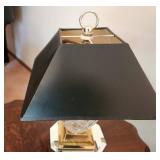 Elegant Crystal and Black Shade Table Lamp