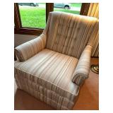 Comfortable Armchair with Striped Upholstery