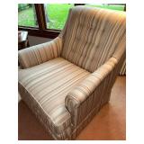 Comfortable Armchair with Striped Upholstery