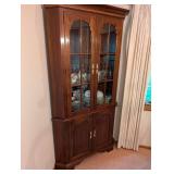 Elegant Glass Door Corner Cabinet (Contents not included)