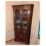 Elegant Glass Door Corner Cabinet (Contents not included)
