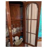 Elegant Glass Door Corner Cabinet (Contents not included)