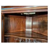 Elegant Glass Door Corner Cabinet (Contents not included)