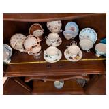 Collection of Vintage Porcelain and Bone China Teacups and Saucers