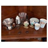 Assorted Decorative Ceramic and Metal Bowls and Vases