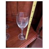 Set of 7 Clear Wine Glasses with Gold Rim