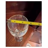 Set of 7 Clear Wine Glasses with Gold Rim