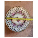 Set of 3 Vintage Cake Stands - Glass, Milk Glass, and Porcelain