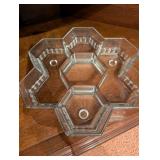 Hexagonal Glass Divided Serving Tray
