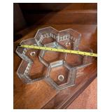 Hexagonal Glass Divided Serving Tray