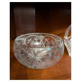 Set of 2 Crystal Cut Glass Bowls with Intricate Designs