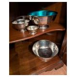 Collection of 5 Vintage Silver and Turquoise Bowls