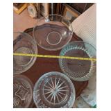Set of 5 Crystal Cut Glass Serving Bowls with Various Patterns