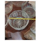 Set of 5 Crystal Cut Glass Serving Bowls with Various Patterns