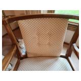 Vintage Wooden Armchair with Upholstered Seat and Backrest
