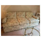Floral Upholstered Sofa with Rolled Arms