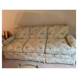 Floral Upholstered Sofa with Rolled Arms