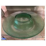 Vintage Green Depression Glass Serving Platter
