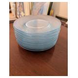 Set of 10 Vintage Clear Glass Plates