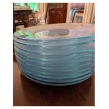 Set of 10 Vintage Clear Glass Plates