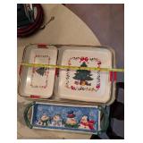 Festive Holiday Serving Tray Set and Hanging Decoration