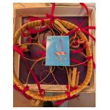 Festive Holiday Serving Tray Set and Hanging Decoration