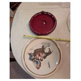 Collection of 3 Decorative Vintage Plates with Stands