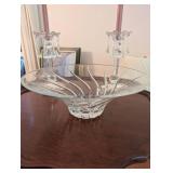 Crystal Glass Bowl and Candle Holder Set with Elegant Design
