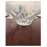 Crystal Glass Bowl and Candle Holder Set with Elegant Design