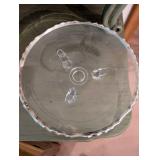 Set of Glass Serving Trays with Intricate Etching