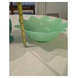 Turquoise Vase and Jadeite Bowl Set