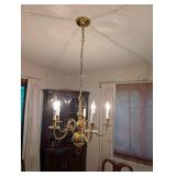 Elegant Brass Chandelier with 5 Candle-Style Lights