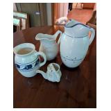 Collection of 4 Vintage Ceramic Pitchers and Creamer