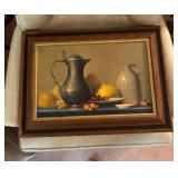 Robert Douglas Hunter Still Life Painting with Wooden Frame
