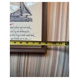 Framed Nautical Print with Sailing Ship and Inspirational Quote