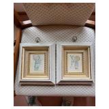 Set of 2 Vintage Framed Prints by Patsy Clark