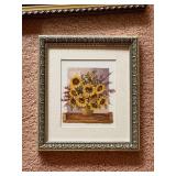 Set of 3 Framed Art Prints Including Lena Liu Signed Floral Wreath