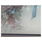 Set of 3 Framed Art Prints Including Lena Liu Signed Floral Wreath