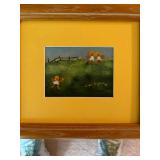 Pair of Framed Artworks Featuring Beach and Children Themes