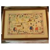 Framed Ann Stenberg Folk Art Print from Sweden