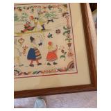 Framed Ann Stenberg Folk Art Print from Sweden