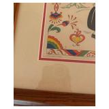 Framed Ann Stenberg Folk Art Print from Sweden