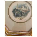 Set of 2 Vignette Prints by Turner in Gold Tone Frames
