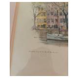 Framed Artwork of Amsterdam Boat Scene by Cornelis Jet