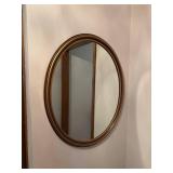 Round Gold-Framed Wall Mirror, 28 Inch Diameter