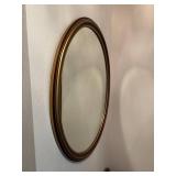 Round Gold-Framed Wall Mirror, 28 Inch Diameter