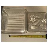 Vintage Glass Refrigerator Storage Container with Lid